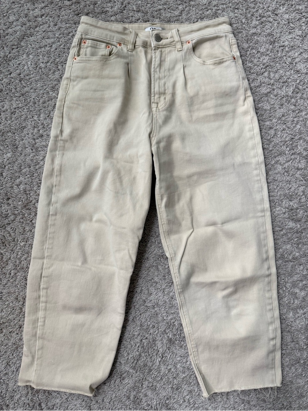 Oat New York Women's Cream Cropped Jeans